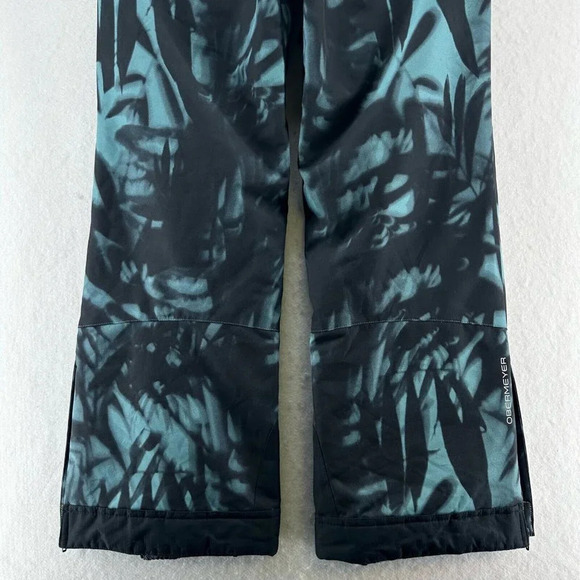 OBERMEYER Snow Pants Teens L 14-16 Parker Fleece Lined Ski Snowboard Black Blue - Picture 5 of 14